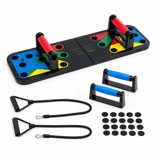 Tabla Push Up Multifuncional con Bandas de Resistencia | Entrenamiento en Casa